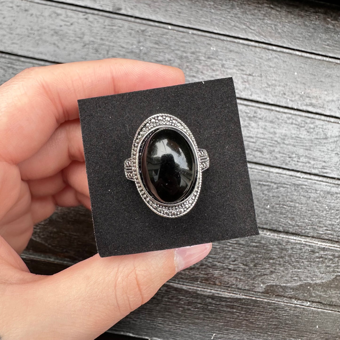 Anello vintage in ossidiana