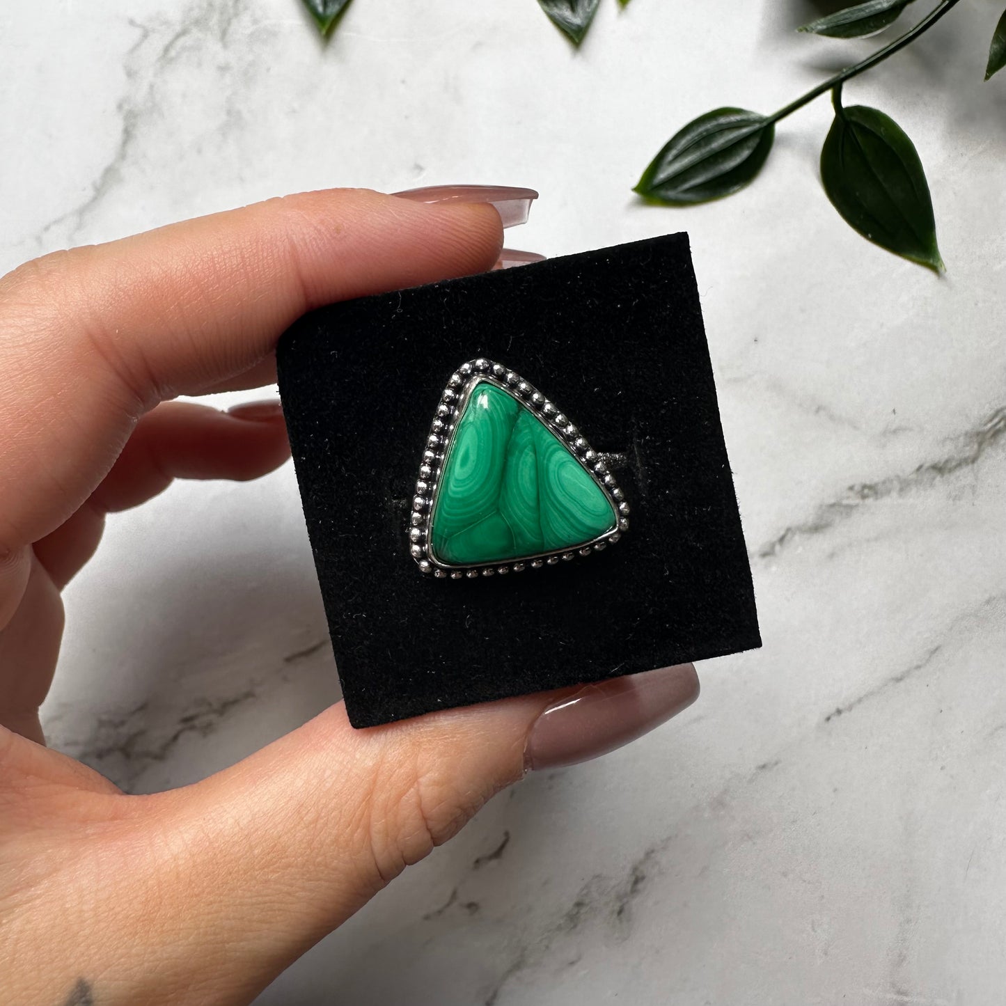 Anello Demetra in Malachite