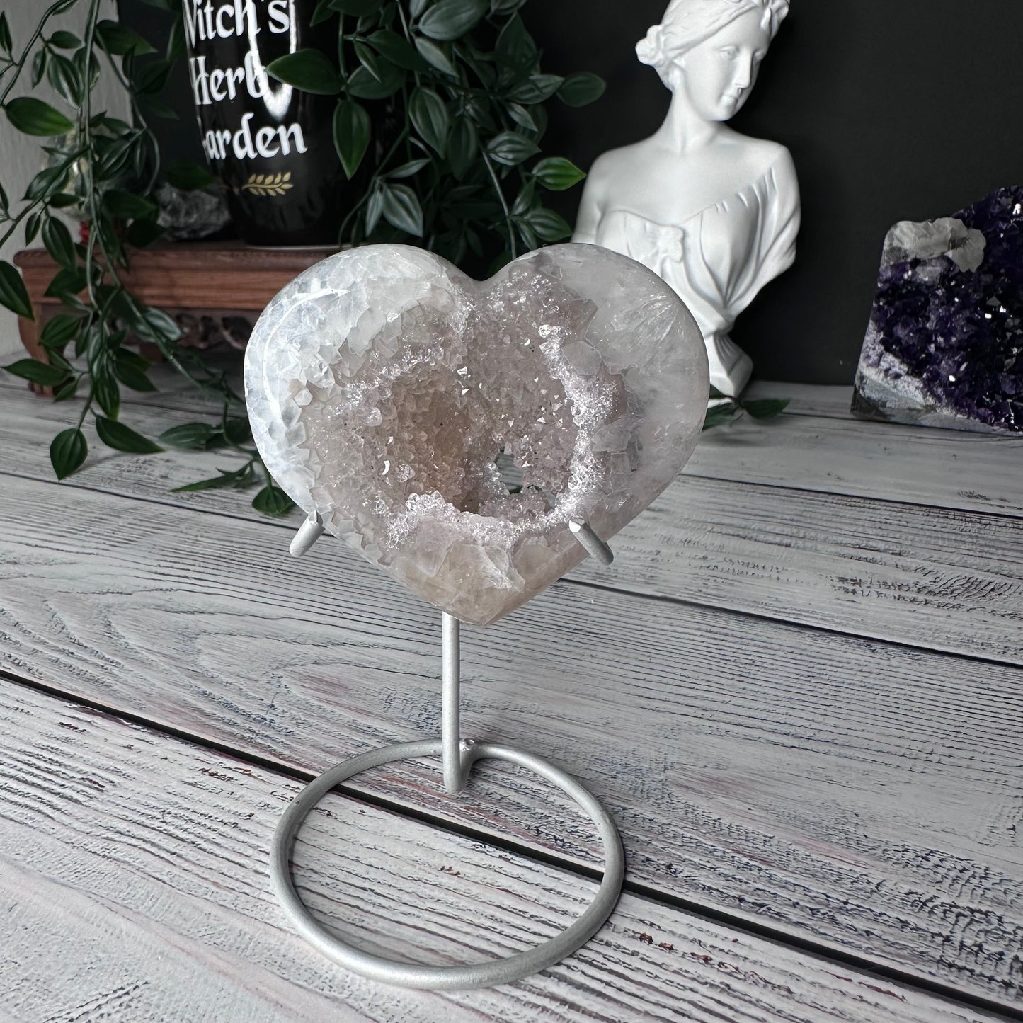 Cuore in Agata Druzy