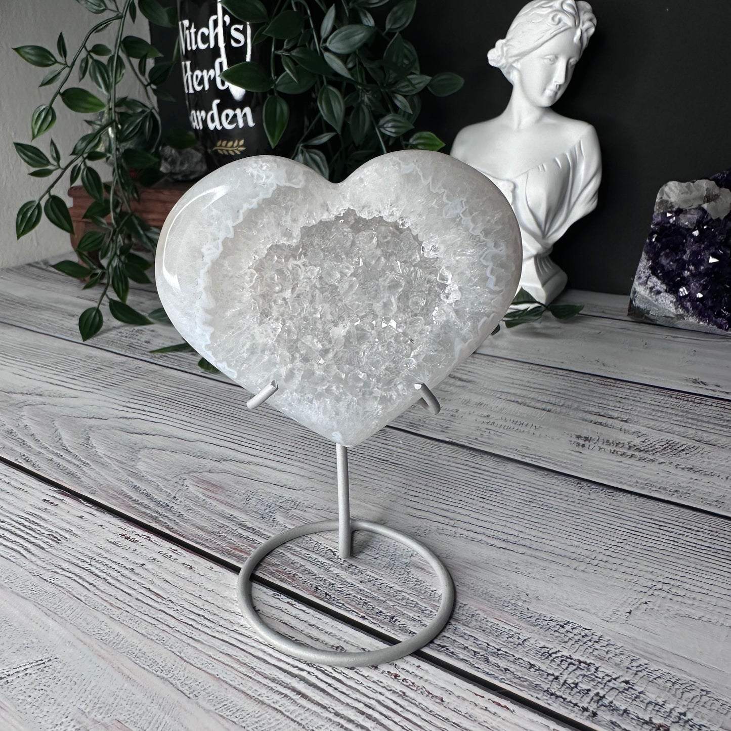 Cuore in Agata Druzy