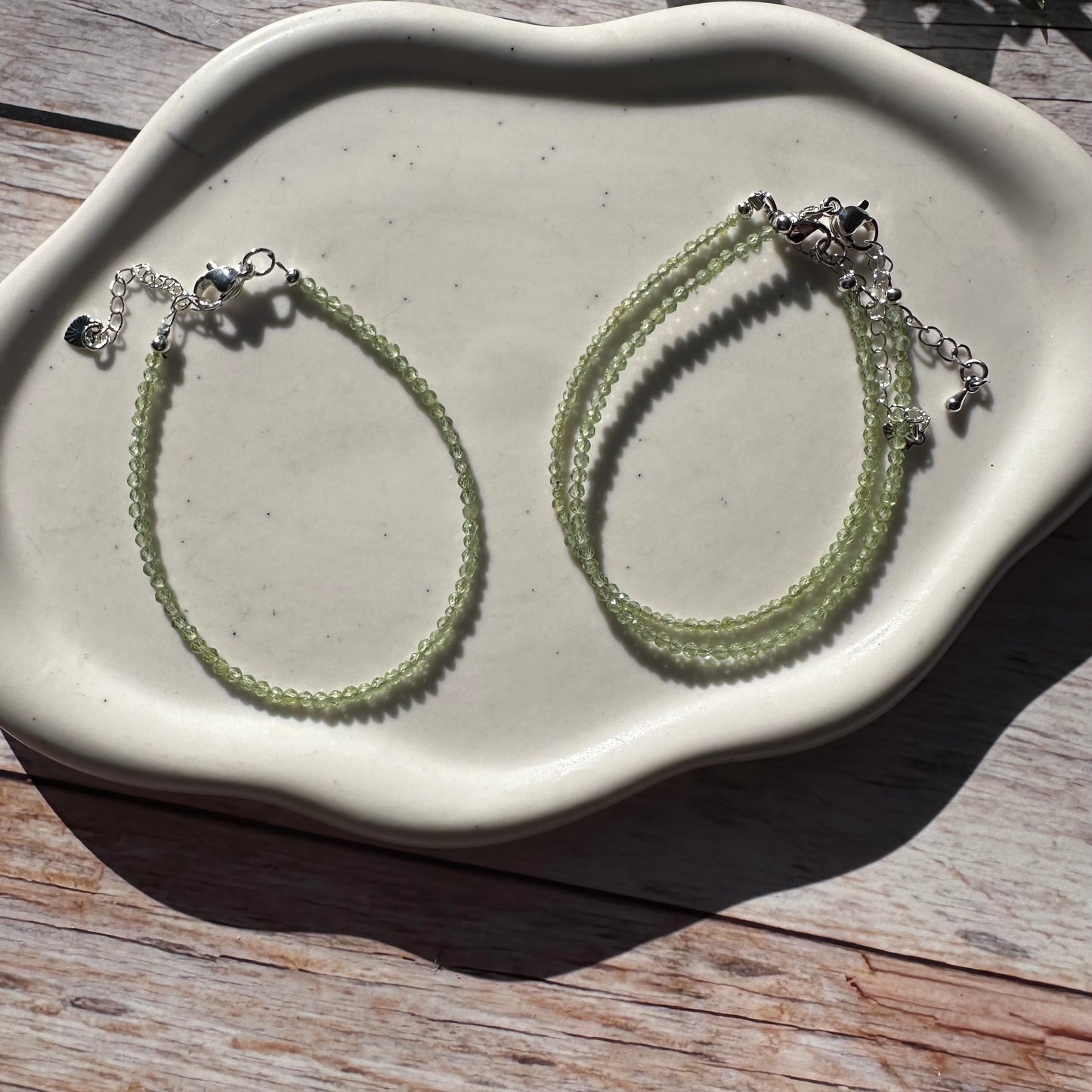 Bracciale sfaccettato in Peridoto