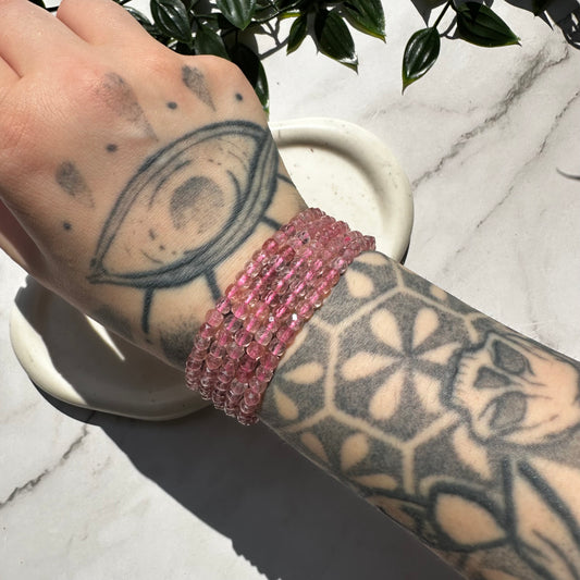 Bracciale sfaccettato in Quarzo Fragola