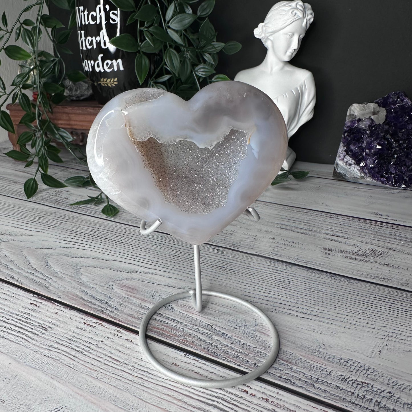 Cuore in Agata Druzy