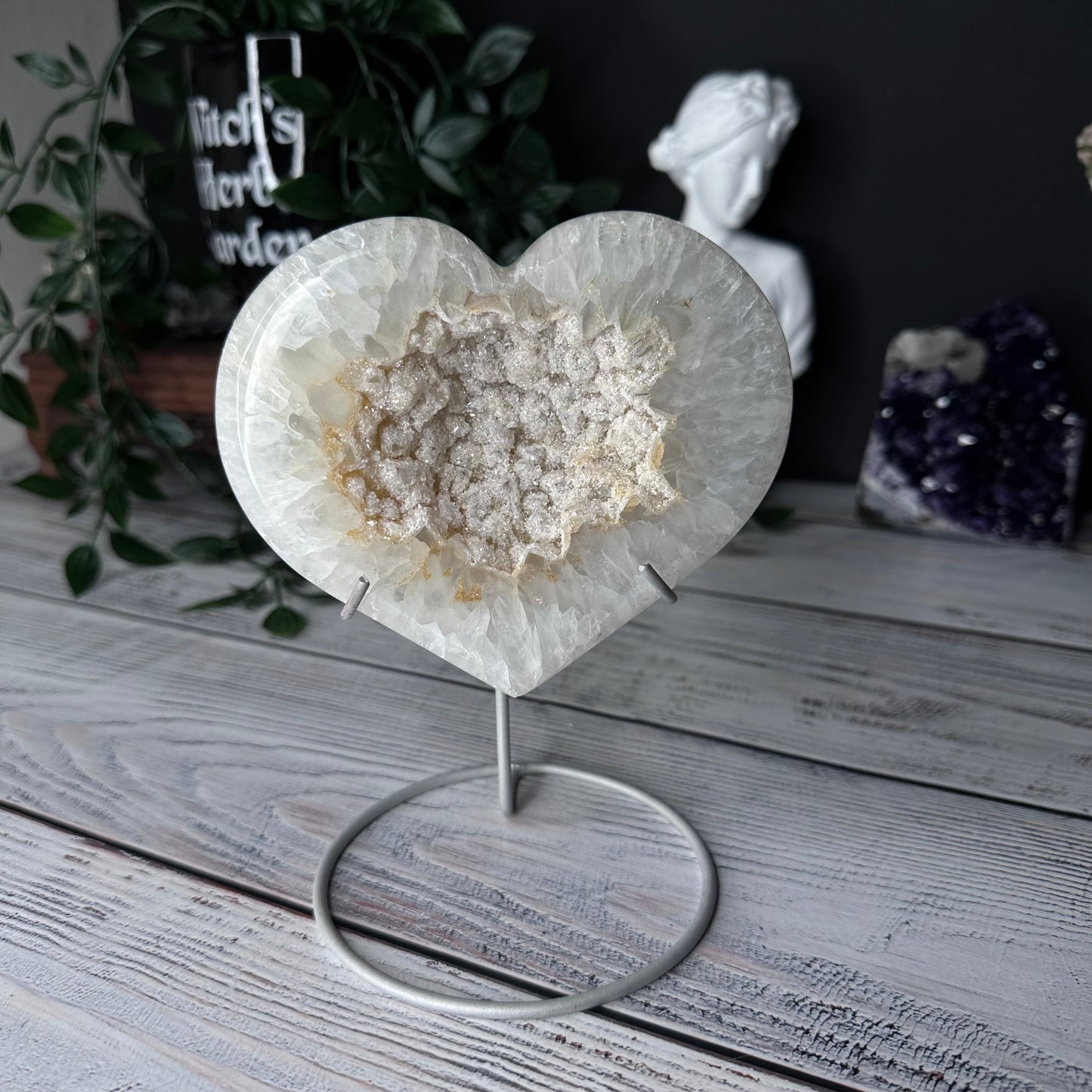 Cuore in Agata Druzy