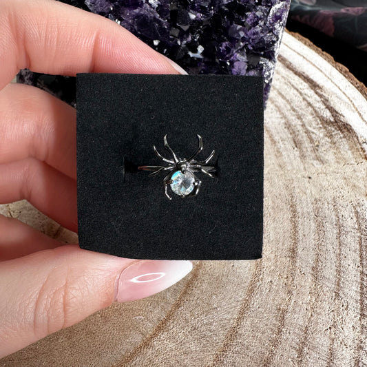 Anello Ragno Labradorite Bianca