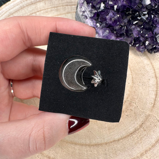 Anello Stella e Sole in Ossidiana Argento