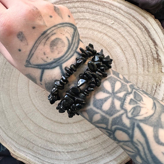 Bracciale Chips Tormalina Nera