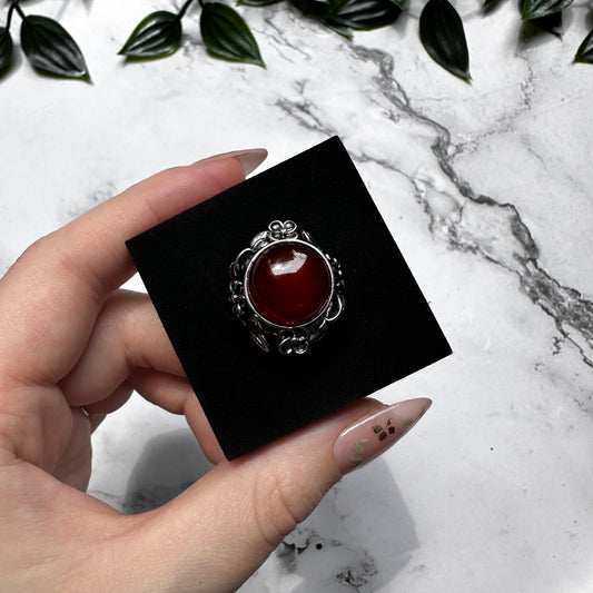 Anello in Agata Rossa (Regolabile)